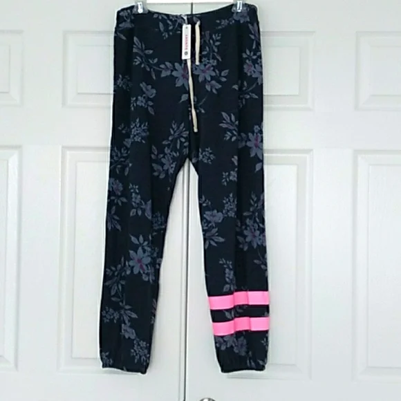 Sundry Pants Jumpsuits Sundry Blue Floral Jogger Sweatpants Poshmark